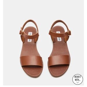 steve madden donddi tan leather sandals